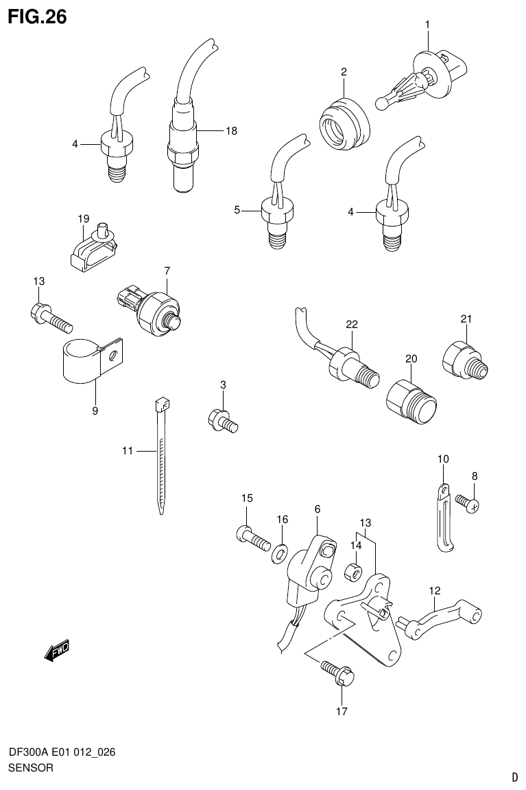 Suzuki DF300AP SENSOR parts diagram